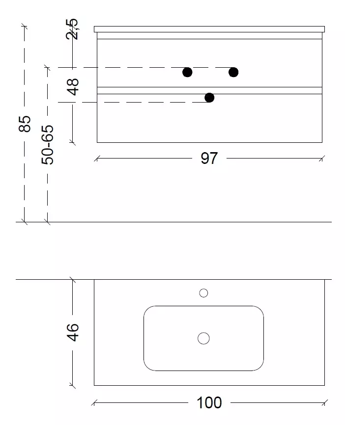 Тумба под раковину Armadi Art Capolda 100 белый ручка дерево 849-100-WW - 5