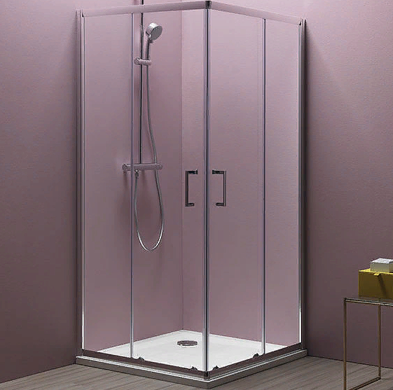 Душевой уголок Kolpa San Eco Quat 80х80 хром стекло прозрачное 538550 - 0