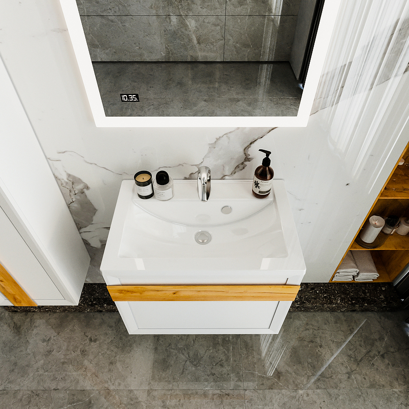 Тумба под раковину Бриклаер Берлин 70 белый глянец  4627125416071 - 2