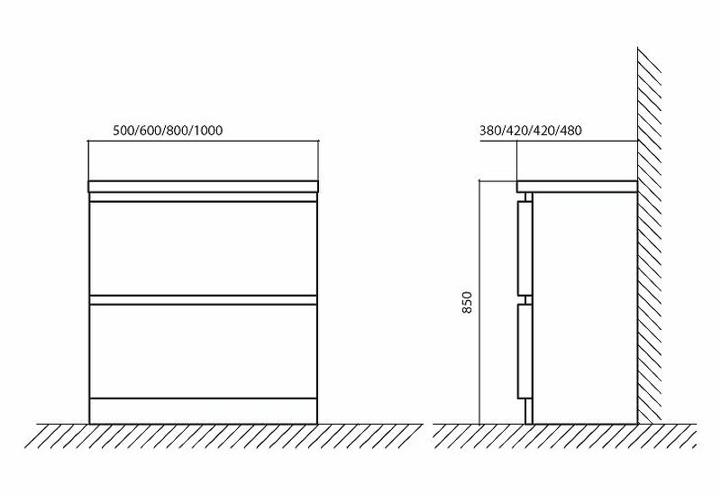 Тумба под раковину BelBagno Energia 80 бежевый BB800FHC/TL - 2