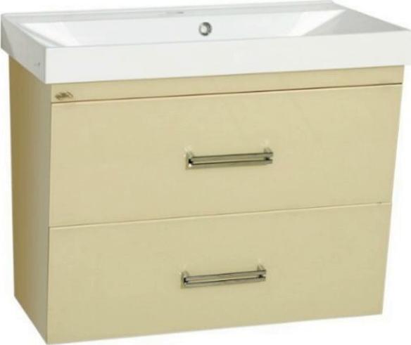 Тумба под раковину Misty Онтарио 60 бежевая глянцевая Л-Онт01060-53ПКо2Я - 0