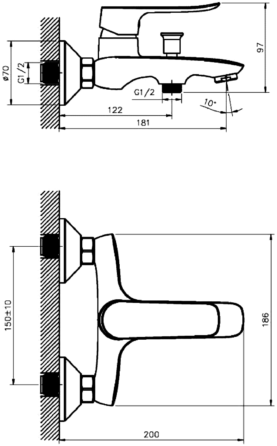 Смеситель для ванны с душем STWORKI Хадстен XA-02cr - 5