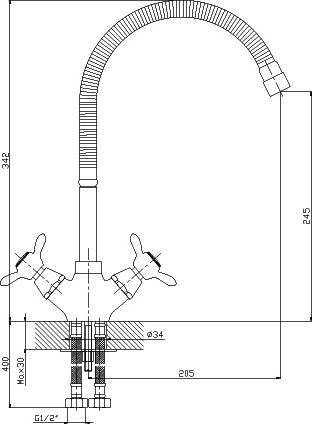 Смеситель для кухонной мойки Rossinka  хром  Q02-75 - 1