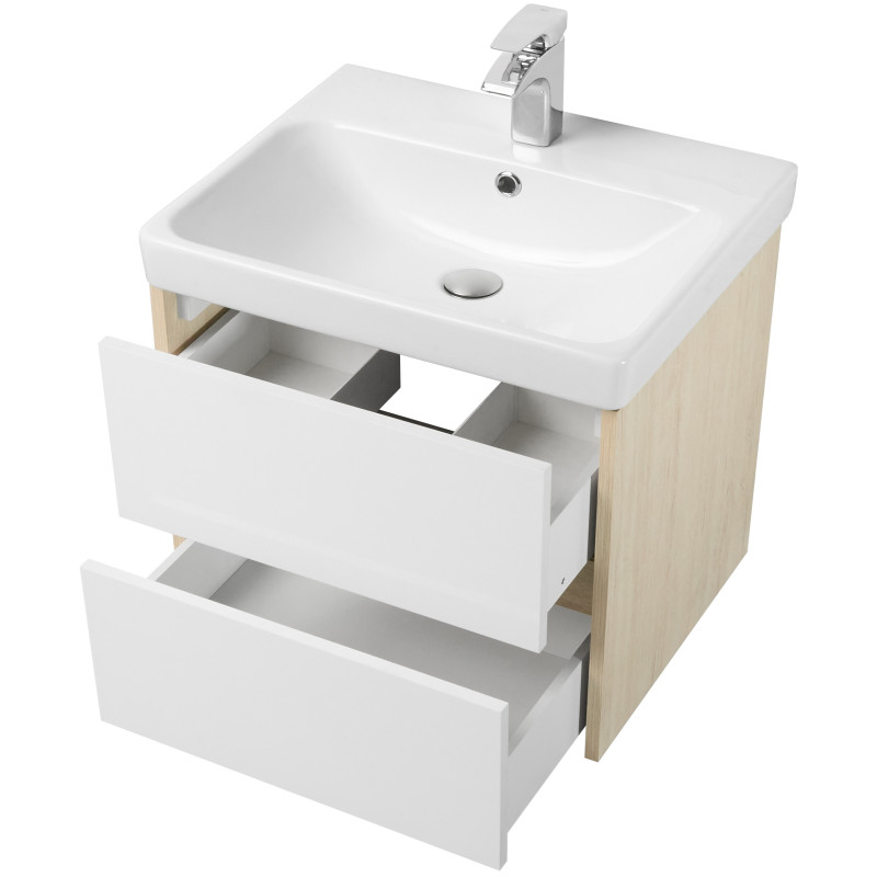 Комплект мебели Aquaton Сканди 70 белый - светлое дерево - 4