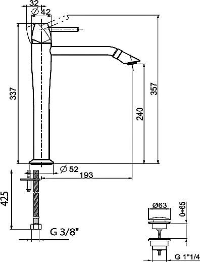 Смеситель Webert Opera moderna хром, для раковины OE830402015 - 1