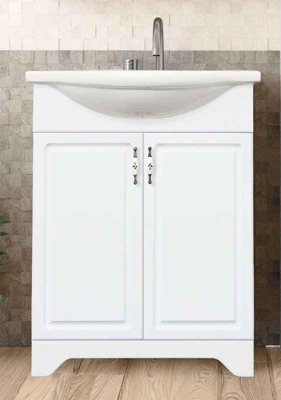 Тумба Олеандр-2 55 под умывальник Антик 55, Люкс белая ЛС-00000046 - 4