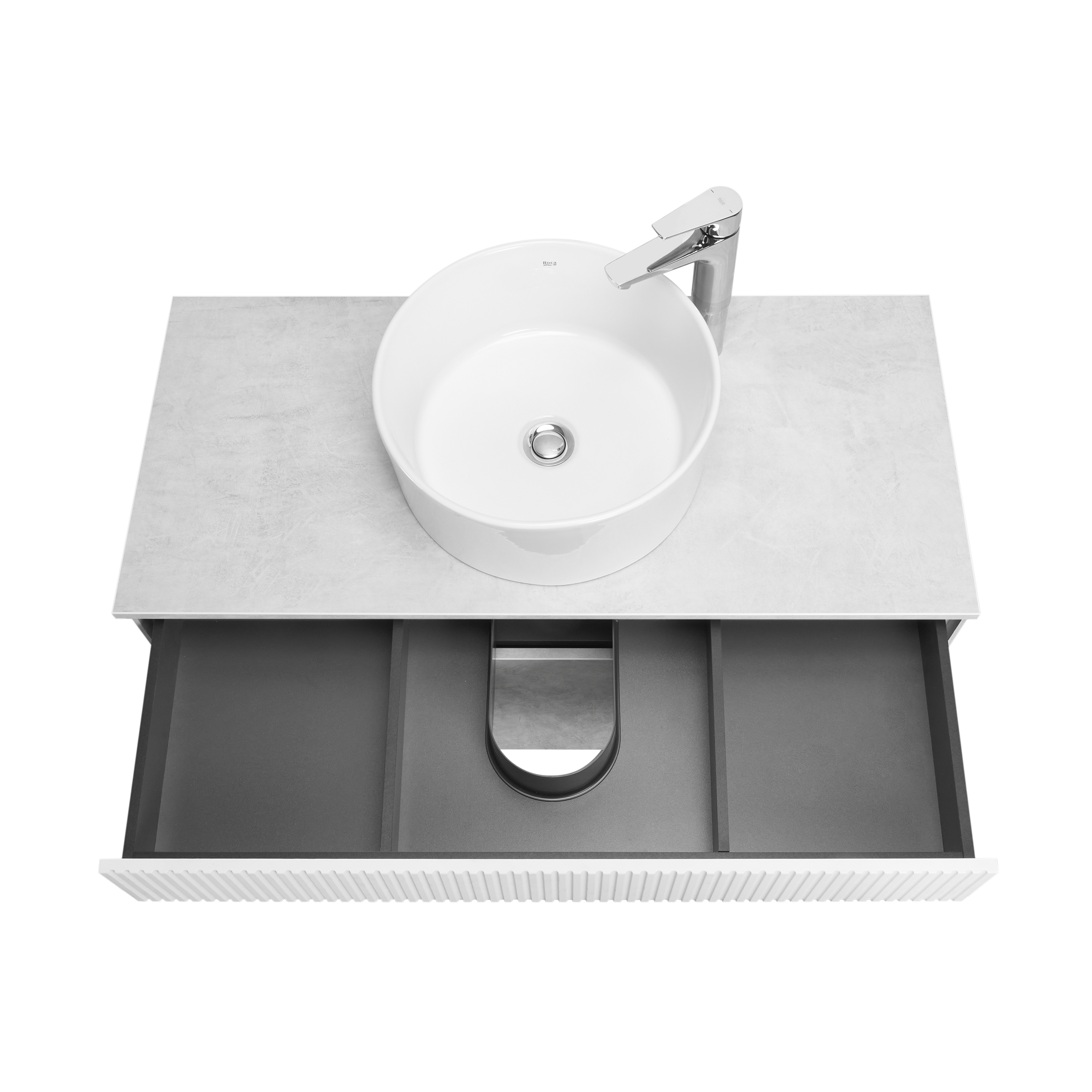 Тумба под раковину Aquaton Марбл 100 белый-серый 1A276301MH4C0 - 10