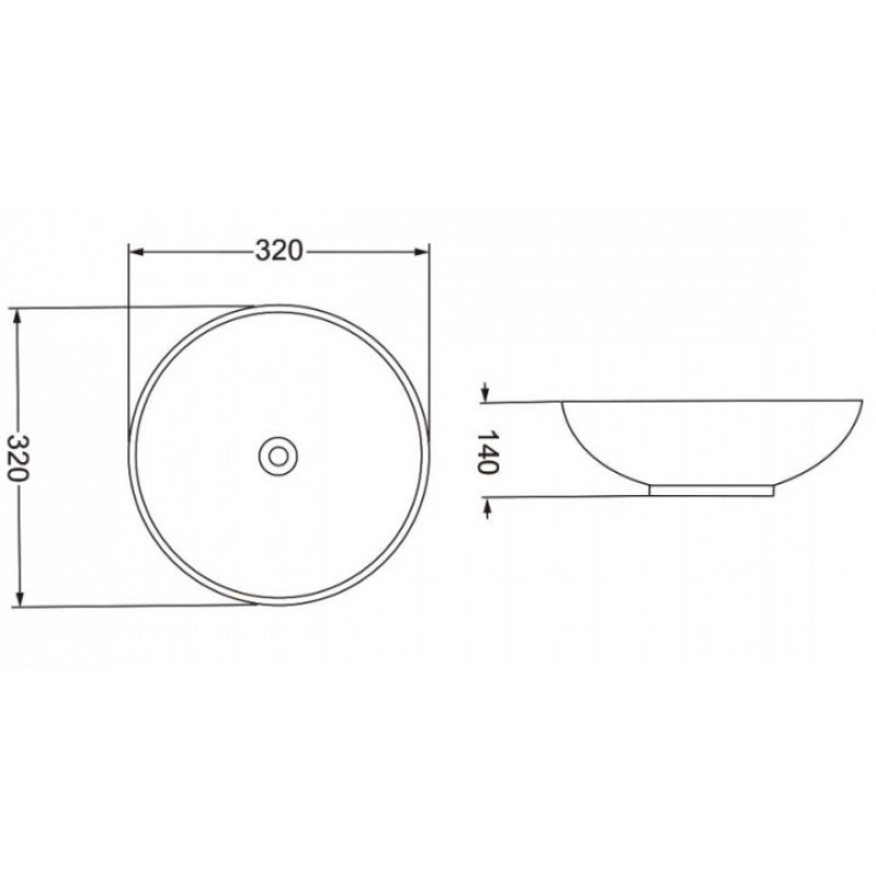 Накладная раковина Vincea 32 белая VBS-201 - 1