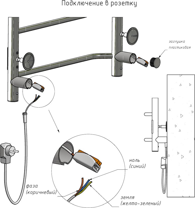 Полотенцесушитель электрический Тругор Пэк 20 80x50 Пэк20кв/8050 - 4