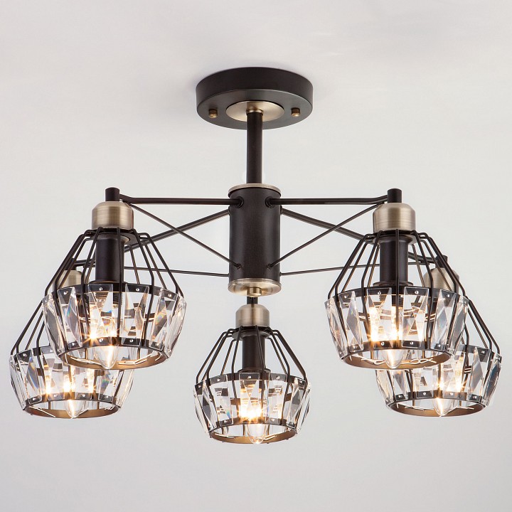 Люстра на штанге Eurosvet Lord 70075/5 черный - 0