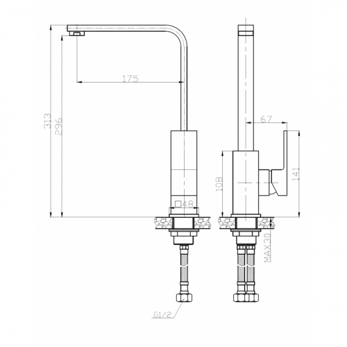Смеситель для кухни WeltWasser WW MX KASSEL 706 хром  10000001981 - 1
