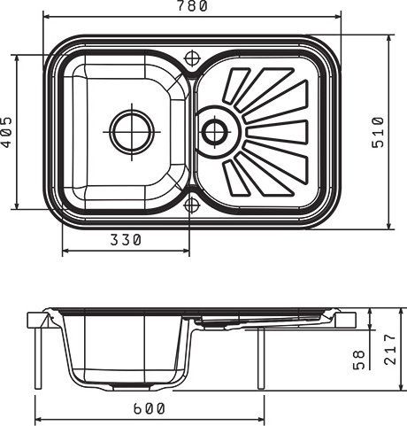 Мойка кухонная Florentina Крит 780 мокко 20.170.D0780.303 - 1