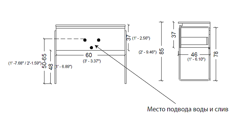 Тумба под раковину Armadi Art Vallessi 60 бежевый 837-060-C - 9