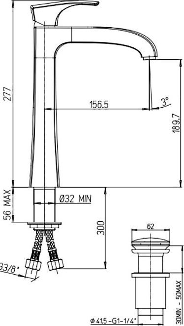 Смеситель для раковины Paini Lady 89BY211LLLSSR - 1