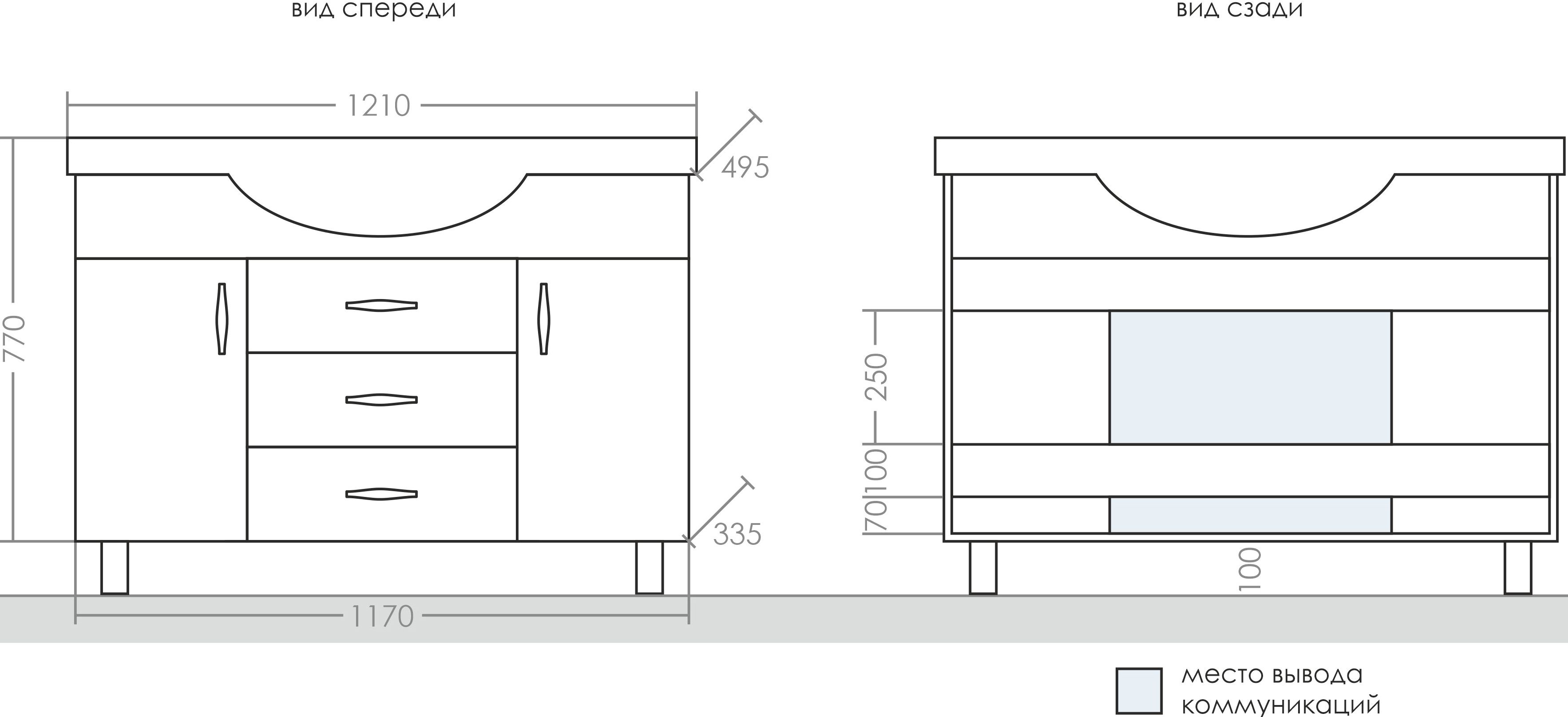 Мебель для ванной СанТа Монарх 120 - 8