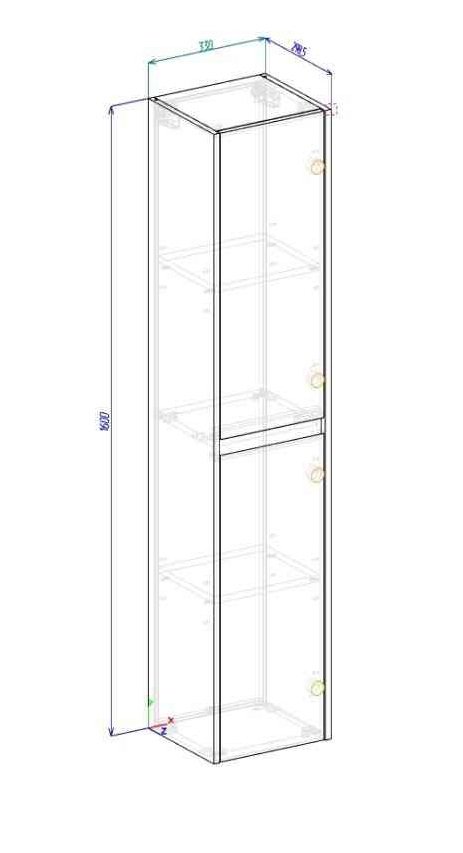 Шкаф-пенал Belbagno Kraft 33х160 R светлое дерево KRAFT-1600-2A-SC-RT-R - 4