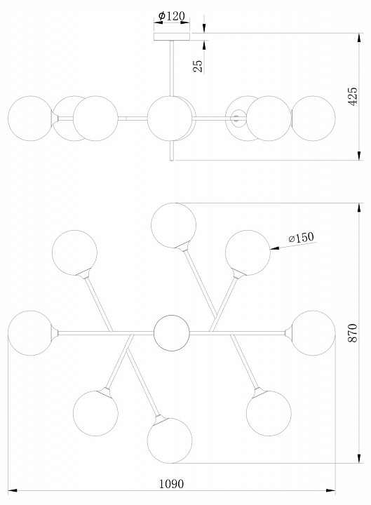 Потолочная люстра Freya Maddison FR5115PL-08BZ - 2