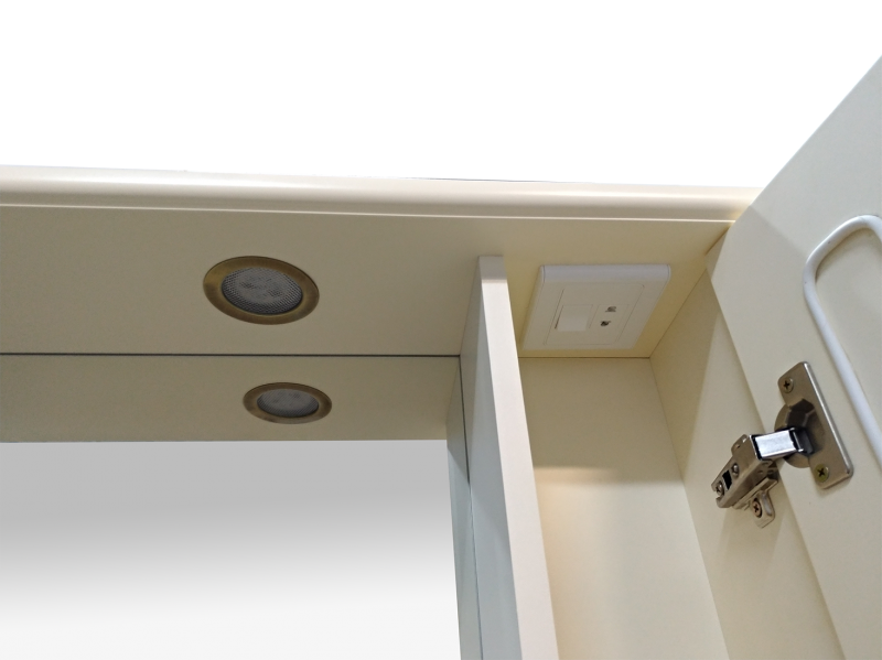 Лувр - 85 Зеркало с 2-мя шкафчиками, слоновая кость П-Лвр03085-10142Ш - 3