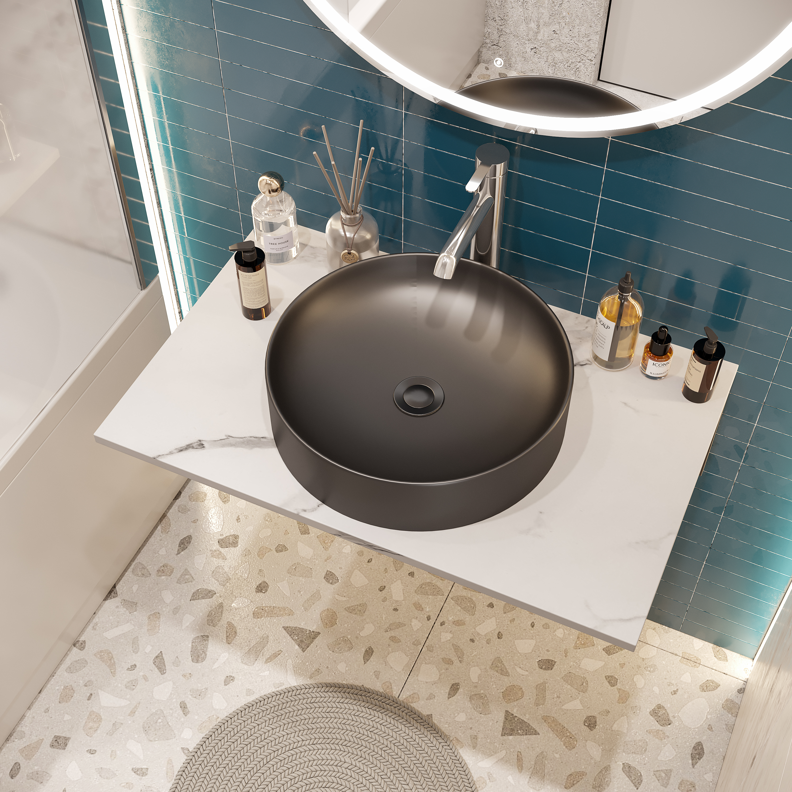 Раковина STWORKI накладная 43 3043-112 антрацит - 2