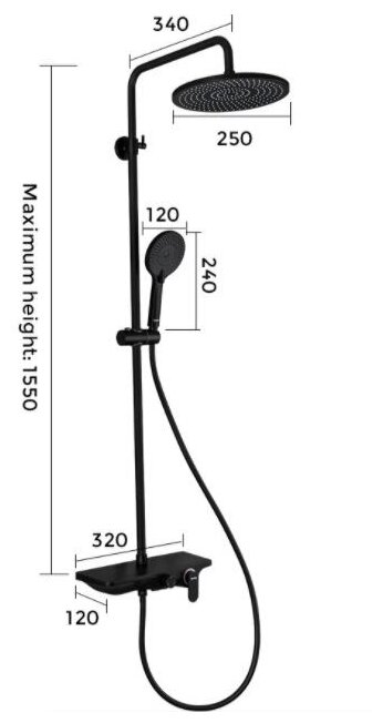 Душевая стойка со смесителем Gappo G2495-5 - 1