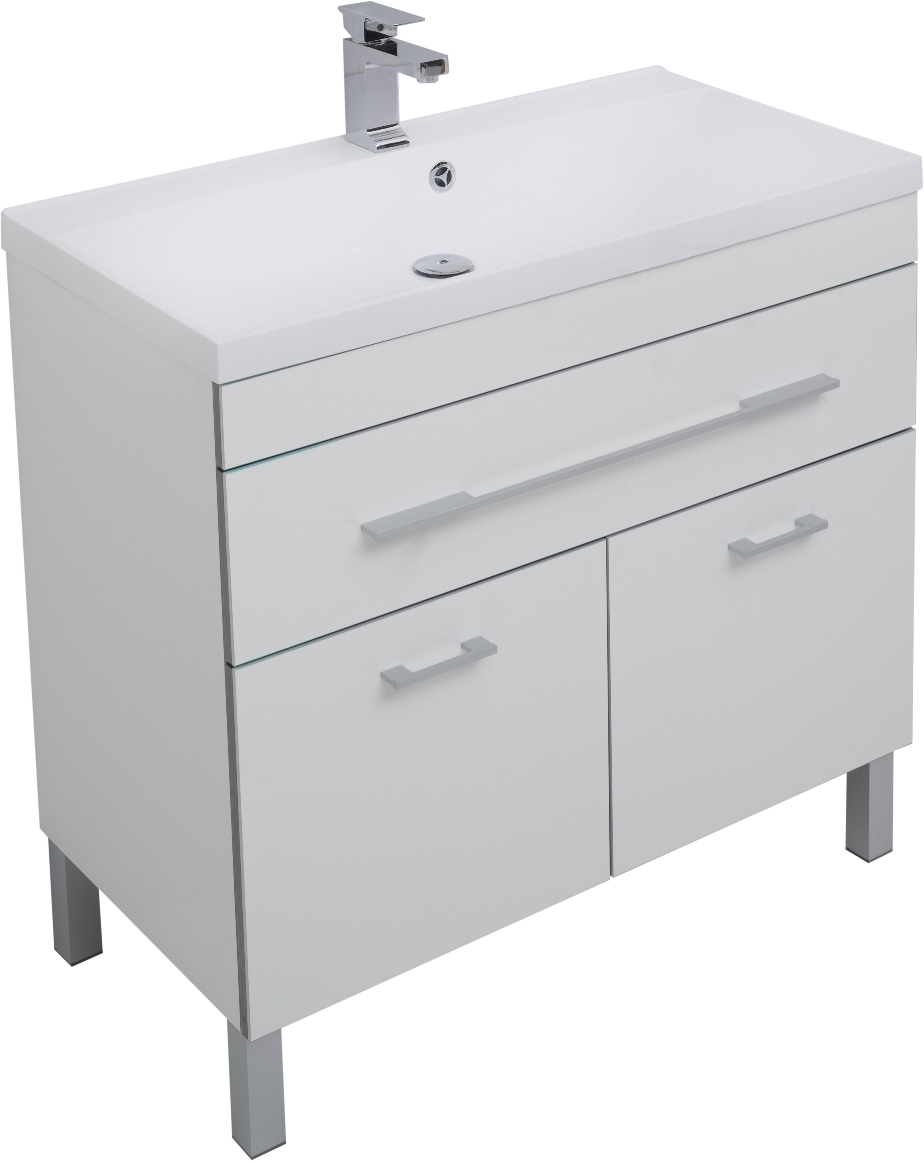 Мебель для ванной Aquanet Верона 90 белая, 1 ящик, 2 двери - 7