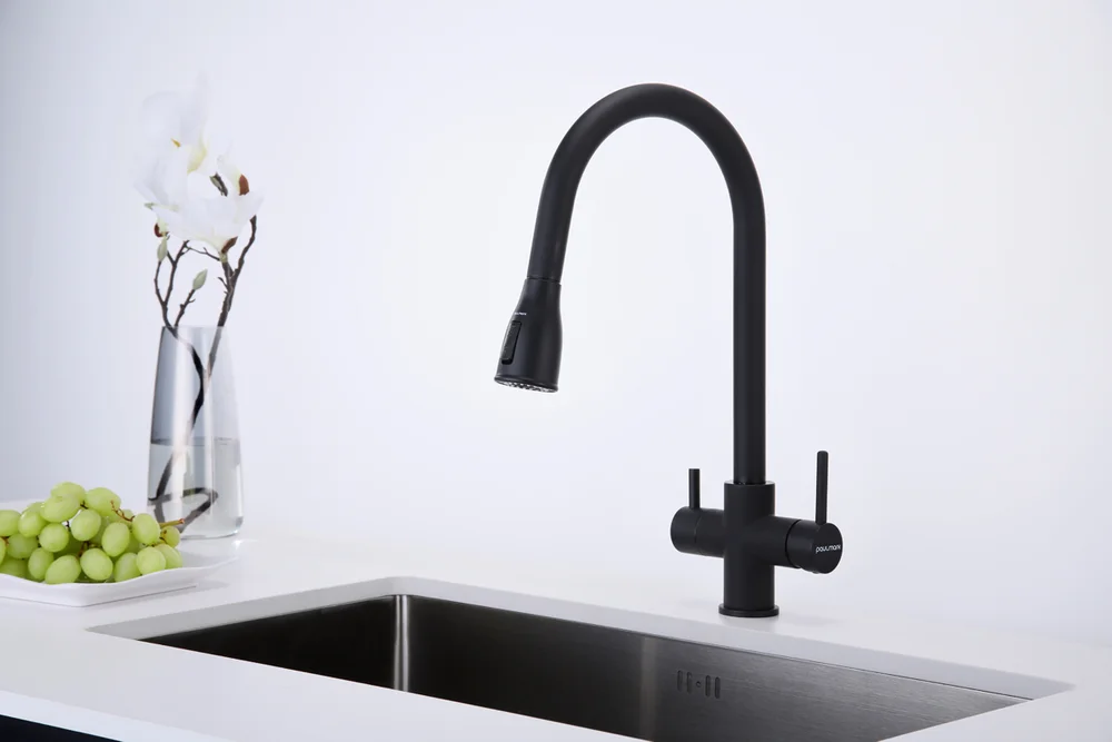 Смеситель для кухни Paulmark Lange темно - серый матовый La214212-401 - 1