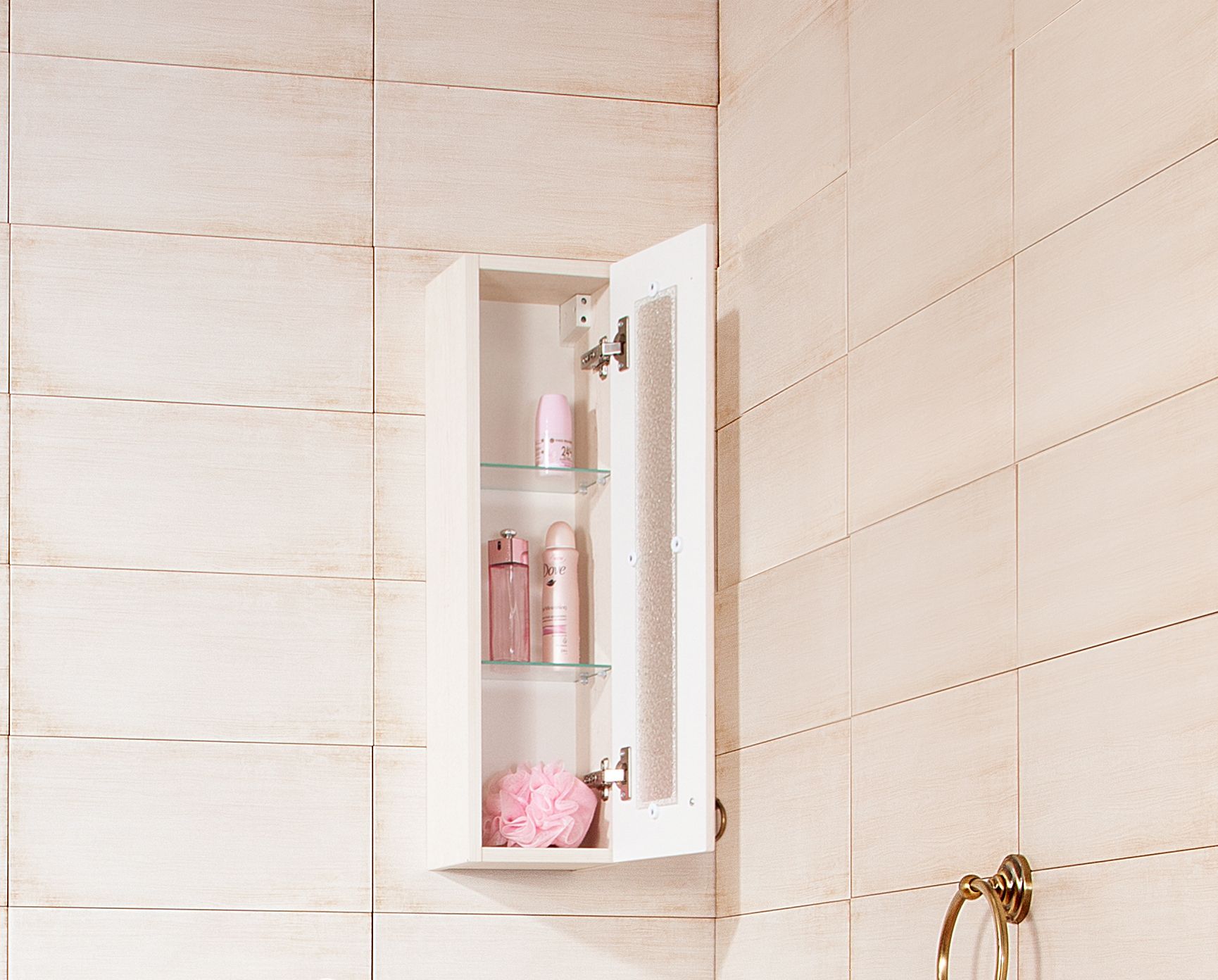 Зеркало-шкаф Бриклаер Кантри 65 бежевый дуб - 4