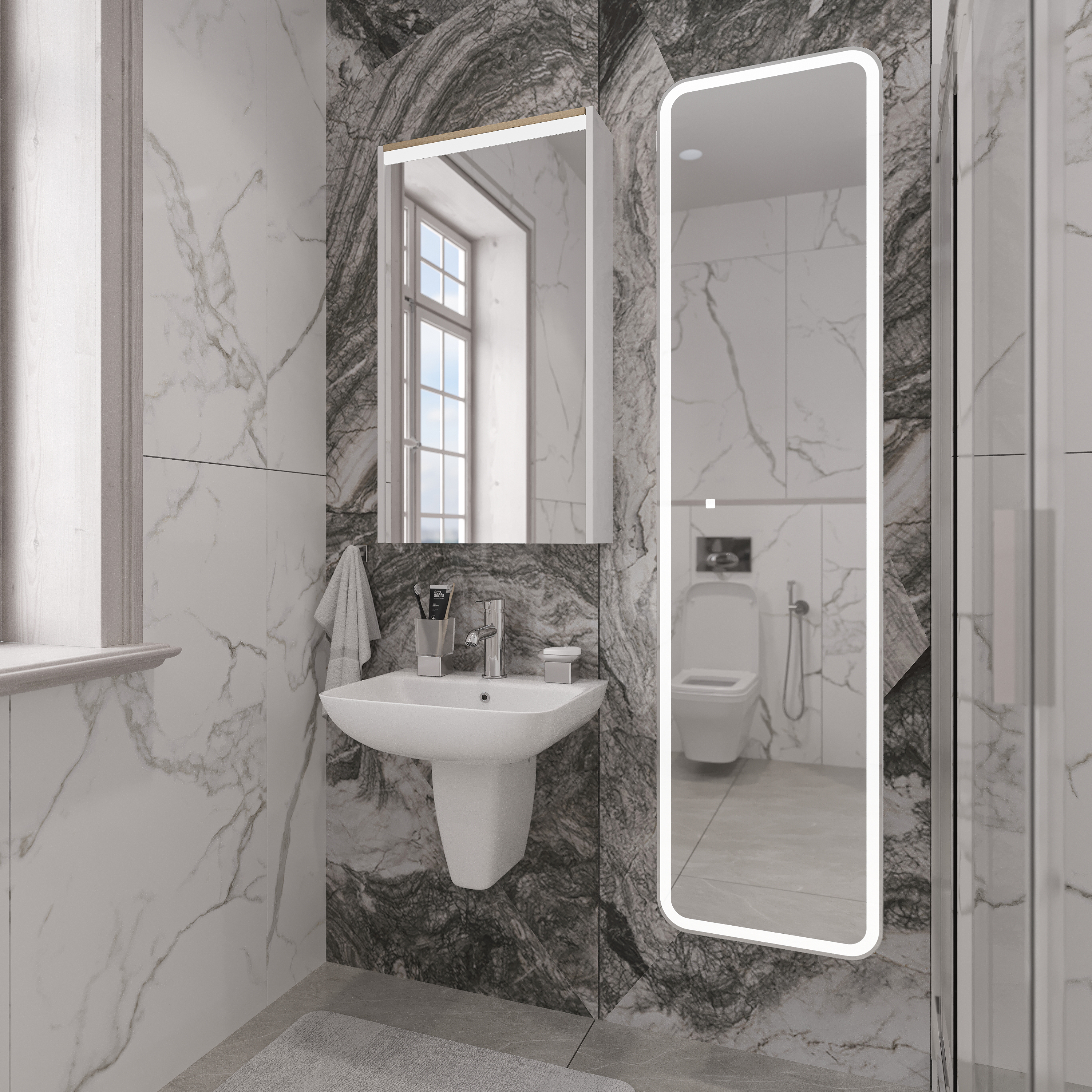 Раковина STWORKI Дублин 45 с полупьедесталом 558290 - 2