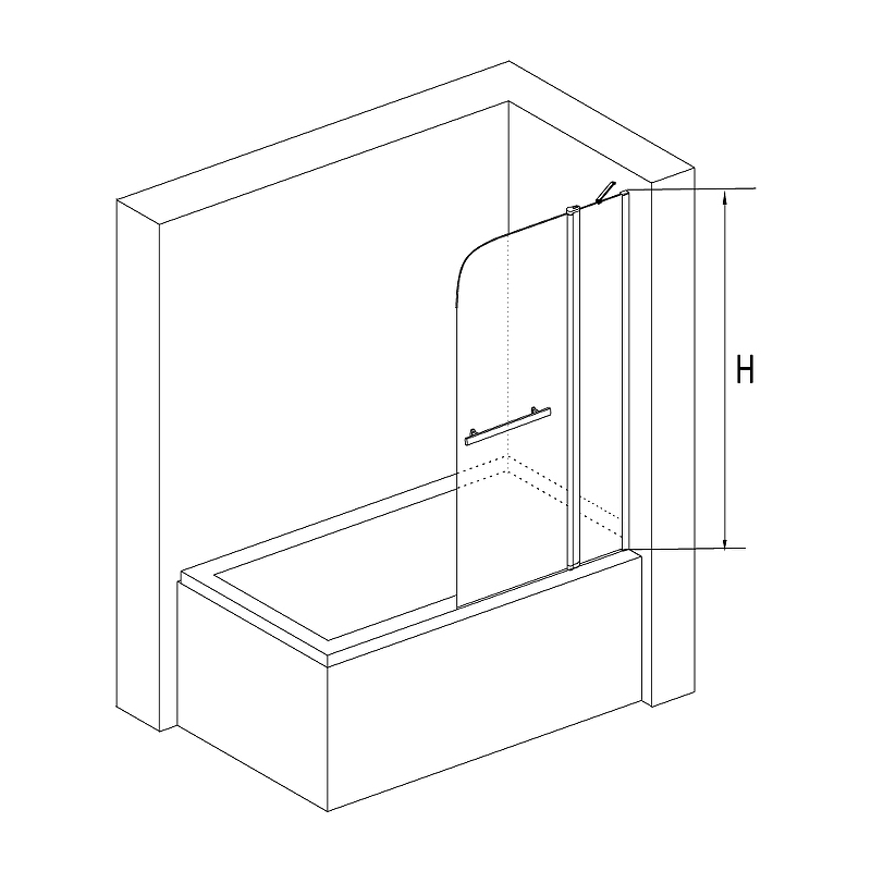 Шторка на ванну RGW 100х150 хром стекло прозрачное 03111210-11 - 1