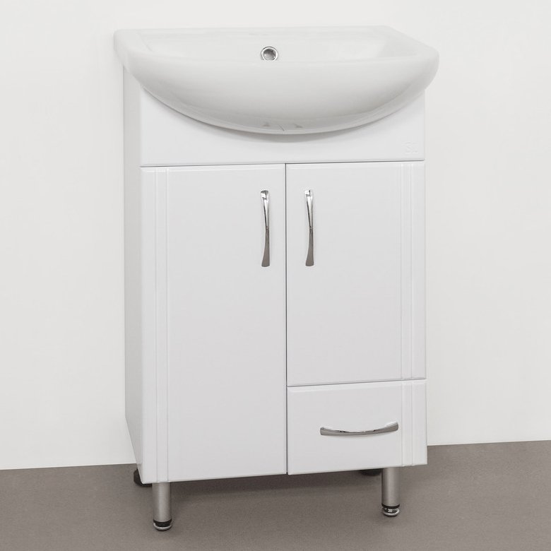 Тумба с раковиной Style Line Эко Стандарт №10 50 белая - 0