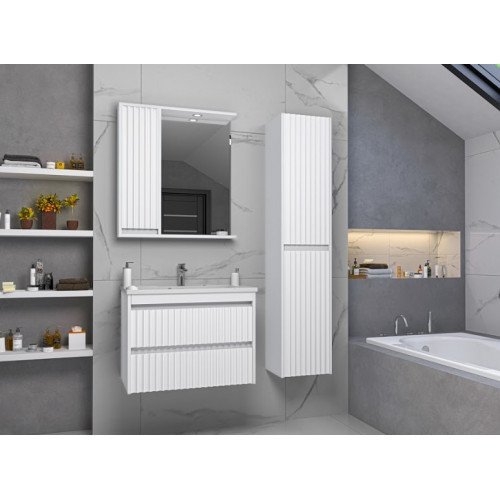 Тумба под раковину Brevita Balaton 75 белый  BAL-06075-01-01П2Я - 4