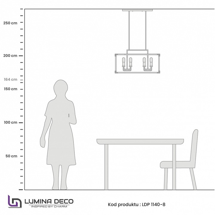 Подвесной светильник LUMINA DECO Waldorf LDP 1140-8 BK+MD - 5