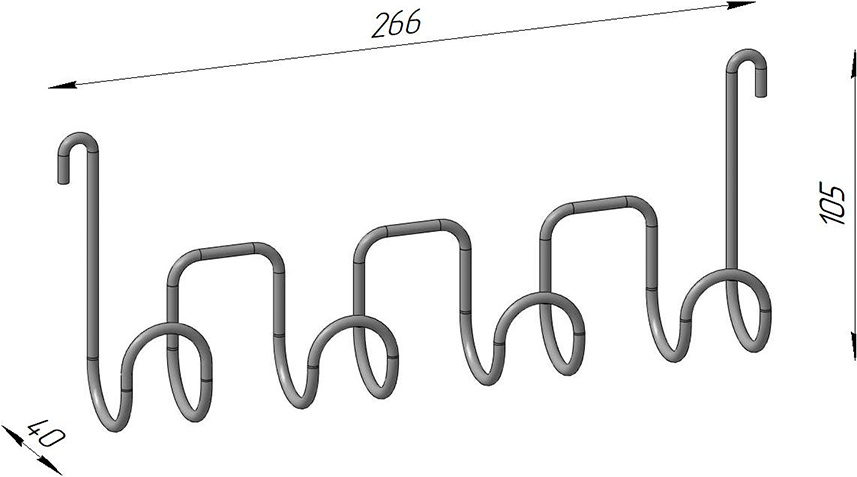Крючок DIWO Смоленск П16543 четверной, черный муар - 4