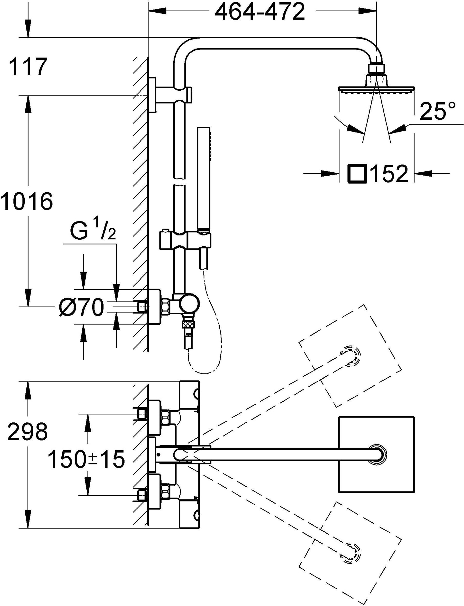 Душевая стойка Grohe Euphoria 150 27932000 - 7