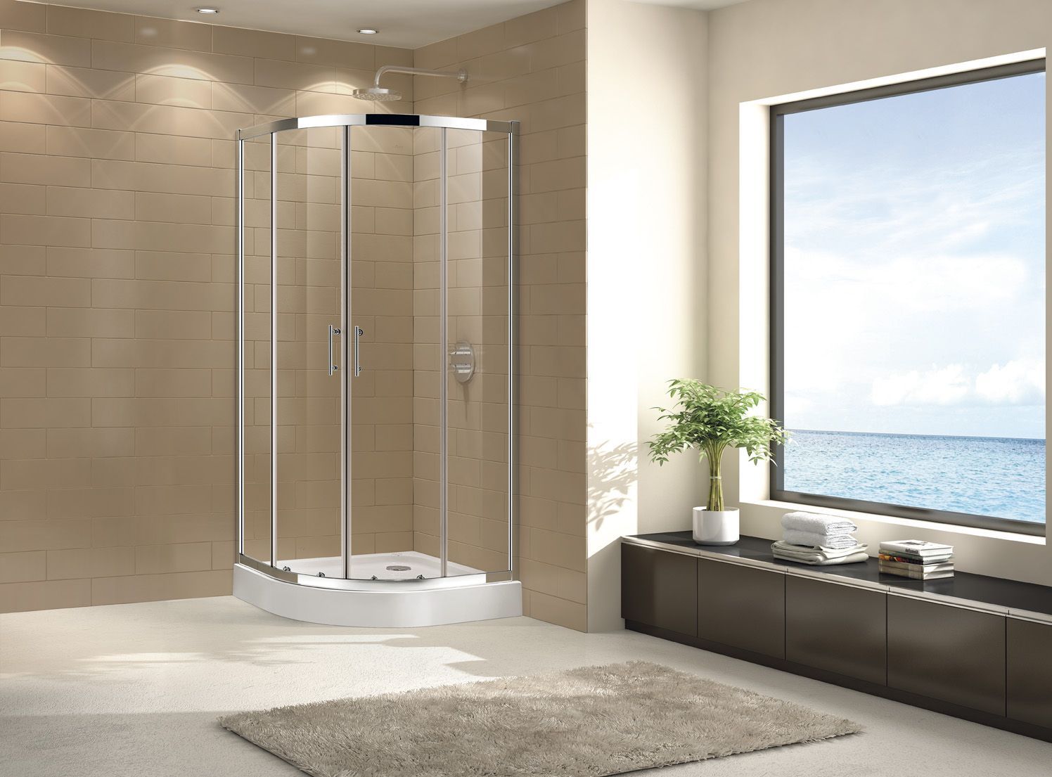 Душевой уголок Cezares ECO-O-R-2-80-C-Cr стекло прозрачное - 1