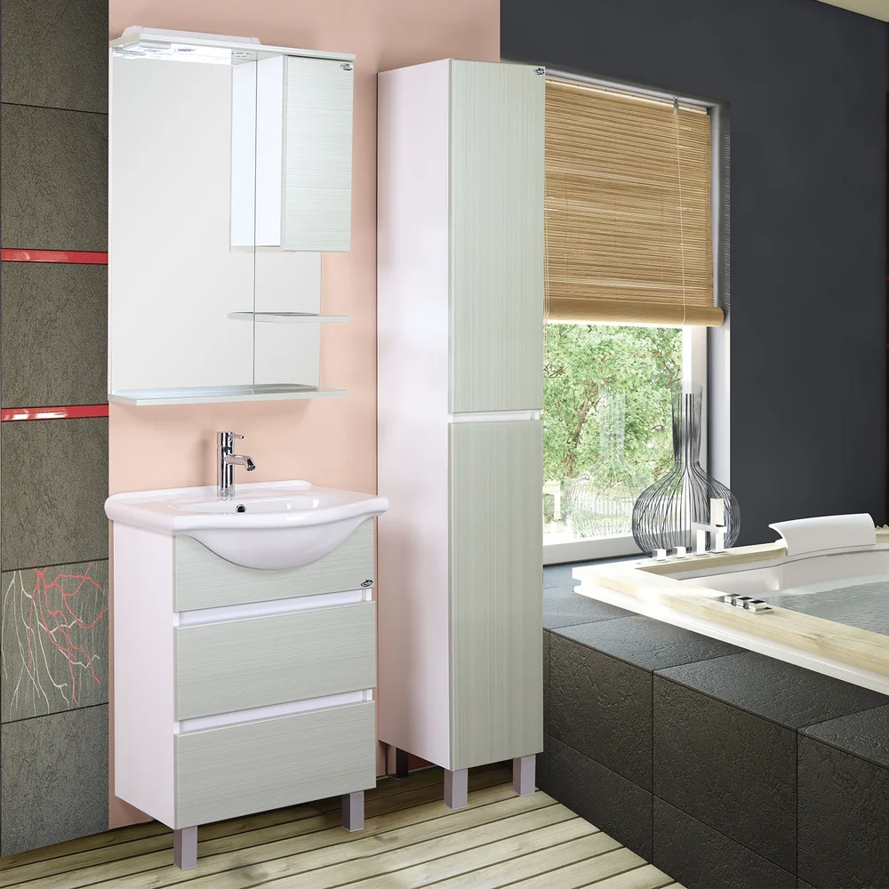 Тумба с раковиной Onika Элита 60 белый - зеленый - 1