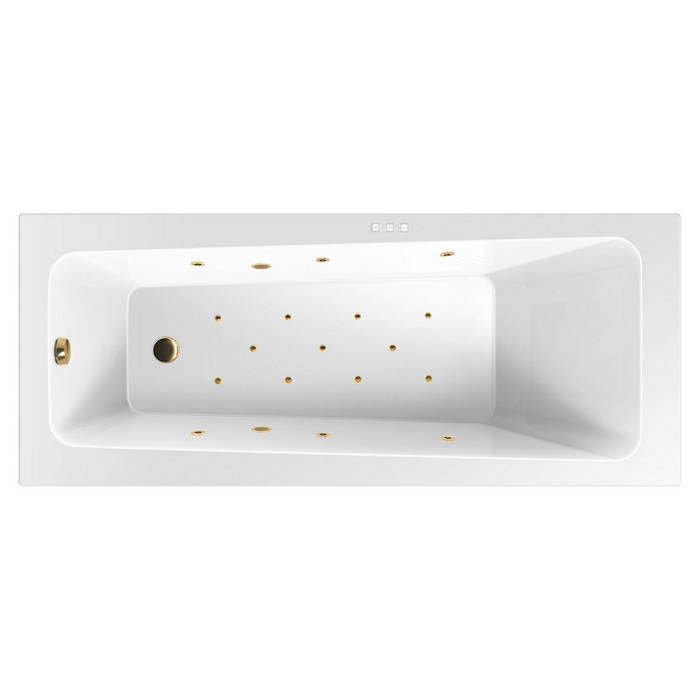 Ванна акриловая Excellent Ava Relax 160х70 с гидромассажем белый - золото WAEX.AVA16.RELAX.GL - 0