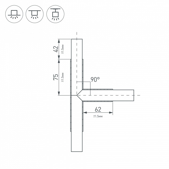 Коннектор T-образный Arlight PLS-Lock-H25-T90 026243 - 1