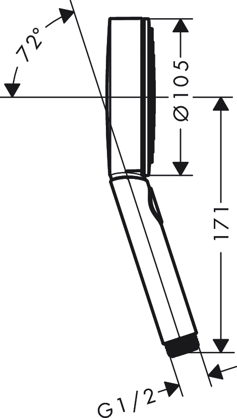 Душевая лейка Hansgrohe Pulsify 105 1jet белый матовый  24120700 - 1