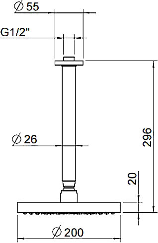 Верхний душ Webert Opera AC0940015 metal AC0940015METAL - 1