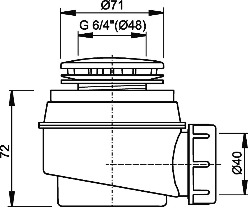 Сифон для поддона AlcaPlast A47CR-50 - 1