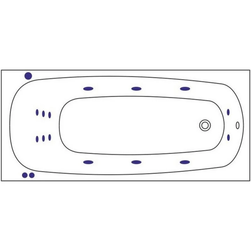 Акриловая ванна Whitecross Layla 180х80 белая золото с гидромассажем 0102.180080.100.SMART.GL - 1
