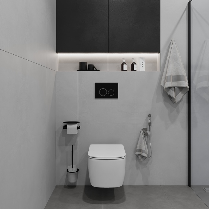 Клавиша смыва, универсальная, чёрная UNI03BCi77 - 2