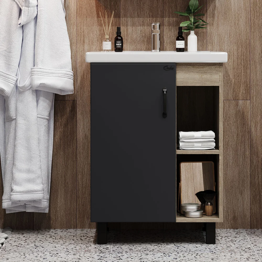 Комплект мебели Onika Тимбер ФОСТЕР-60 серый матовый-дуб сонома (106116) - 4