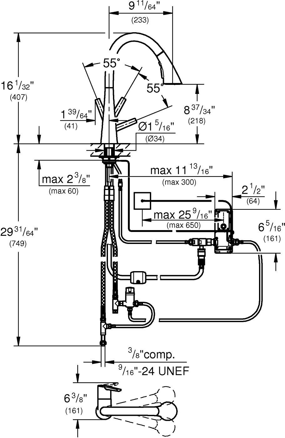 Смеситель Grohe Zedra Touch 30219DC2 для кухонной мойки - 4