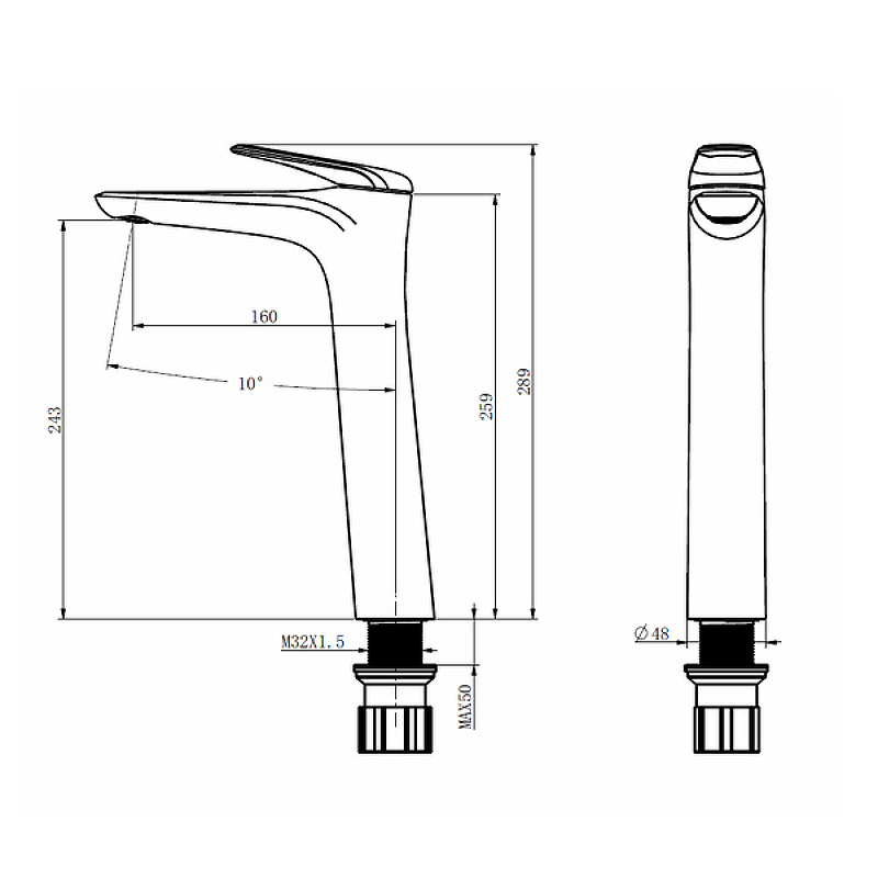 Смеситель для раковины Comforty белый 00-00006502 - 1