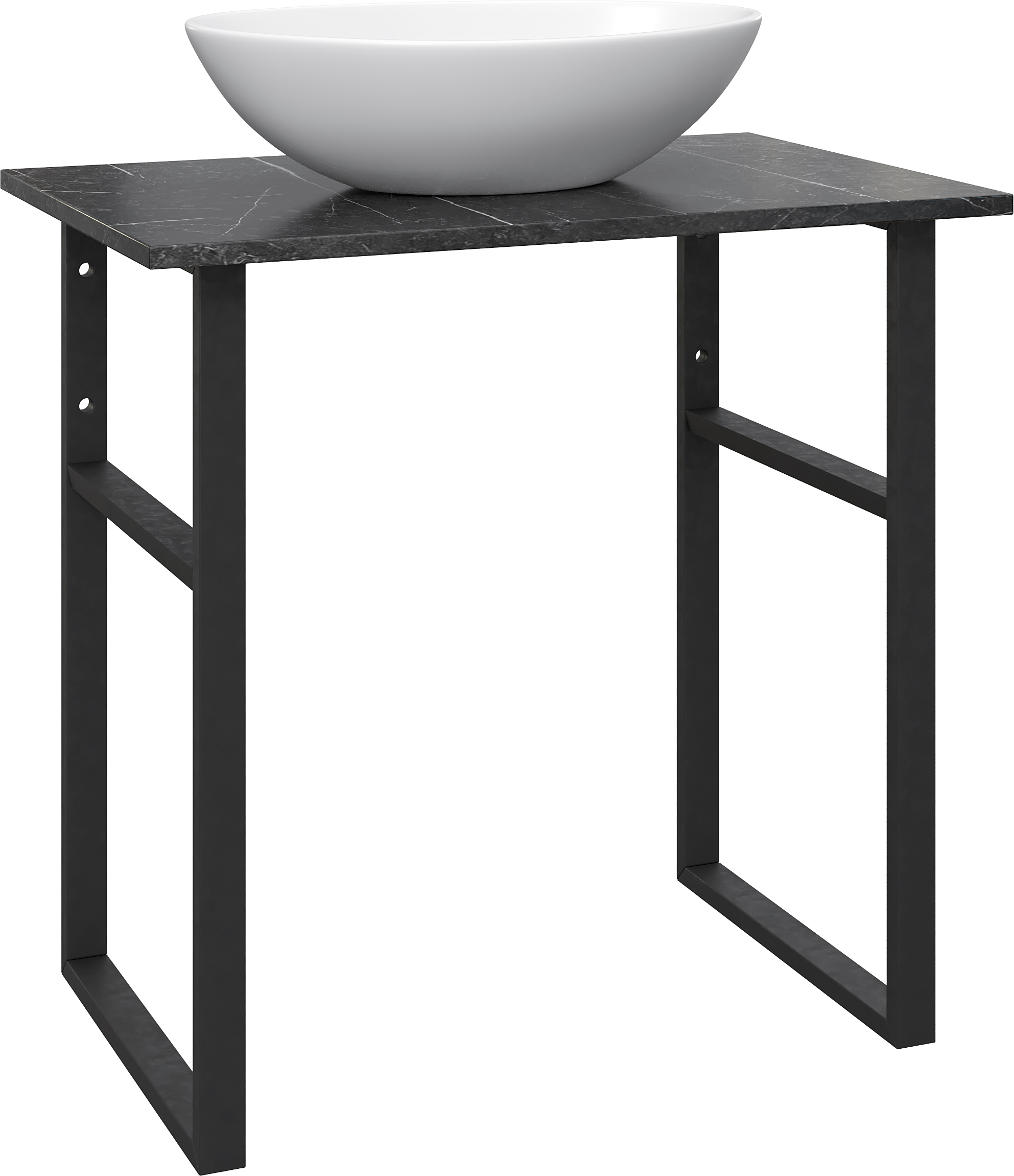 Консоль DIWO Элиста 80 чёрный мрамор, с раковиной Moduo 55 Leaf 555131 - 4