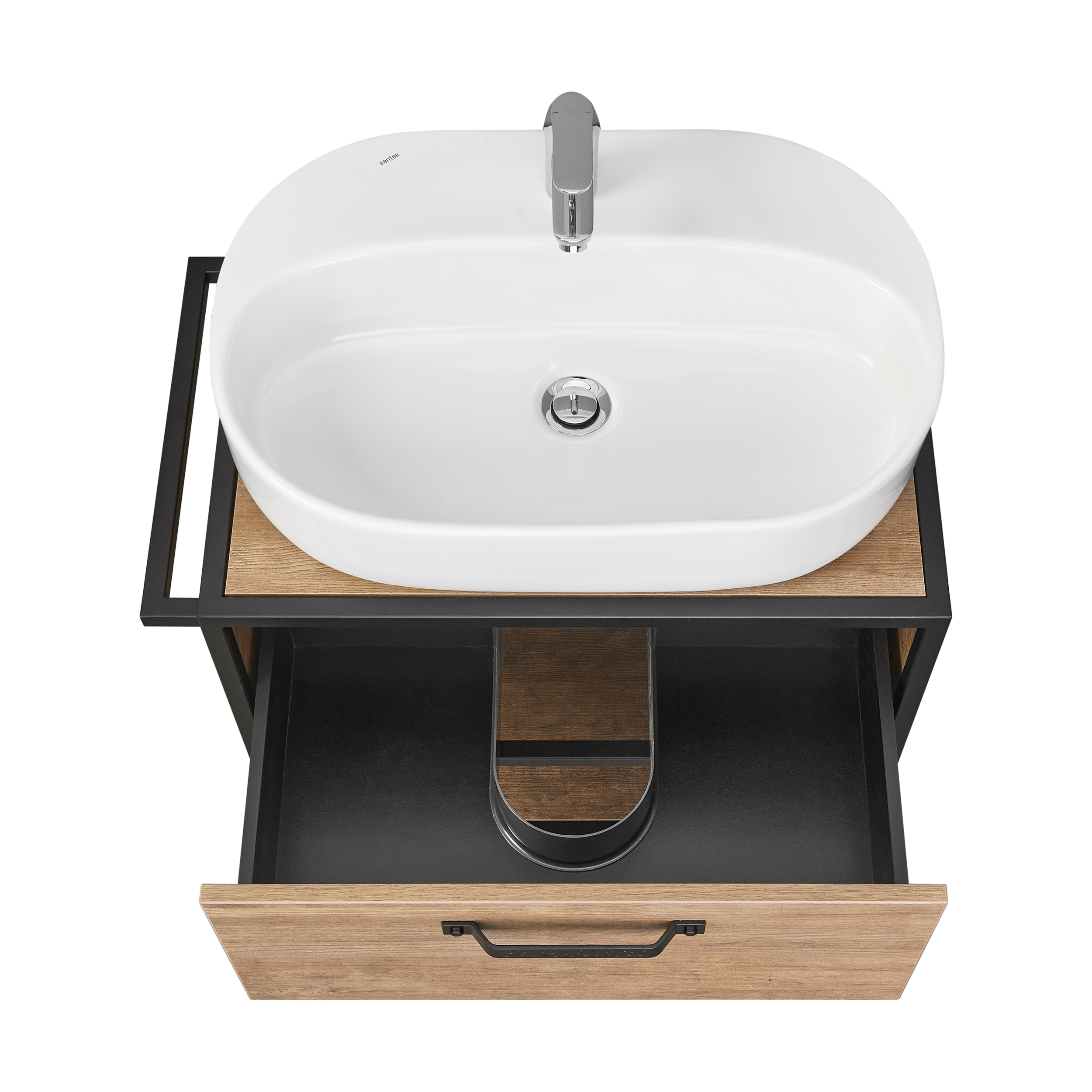 Тумба с раковиной Одри 62 Aquaton Лофт Фабрик 65 темное дерево 1A2423K1LTDY0 - 3
