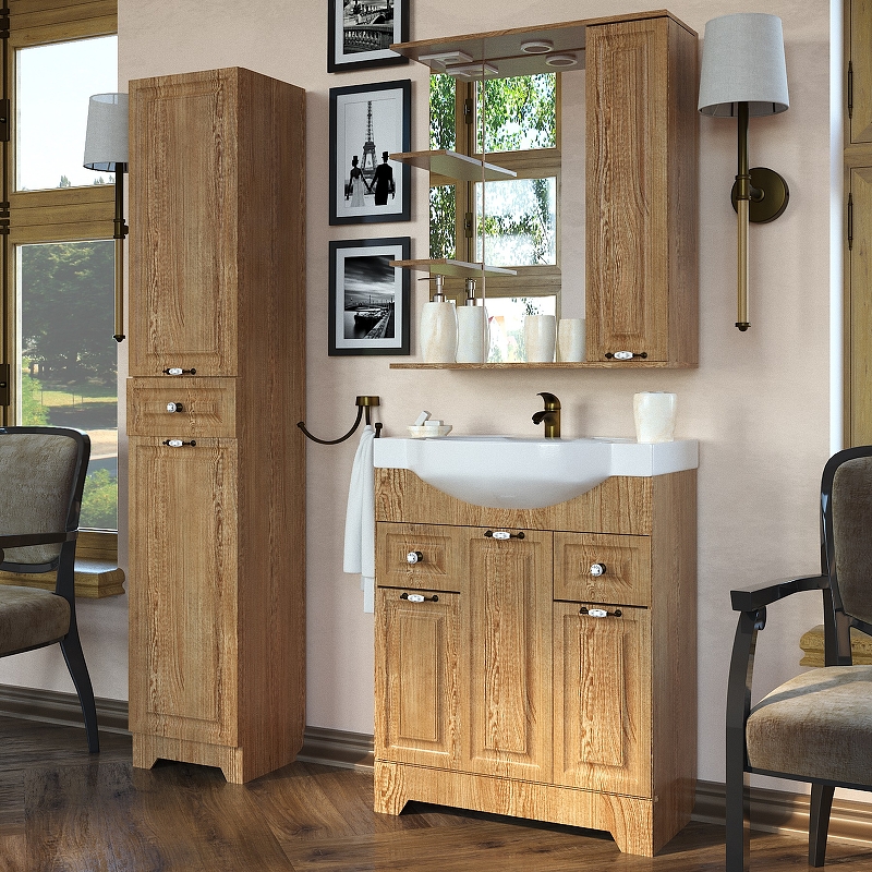 Шкаф-пенал Stella Polar Кармела 36 светлое дерево SP-00000193 - 3