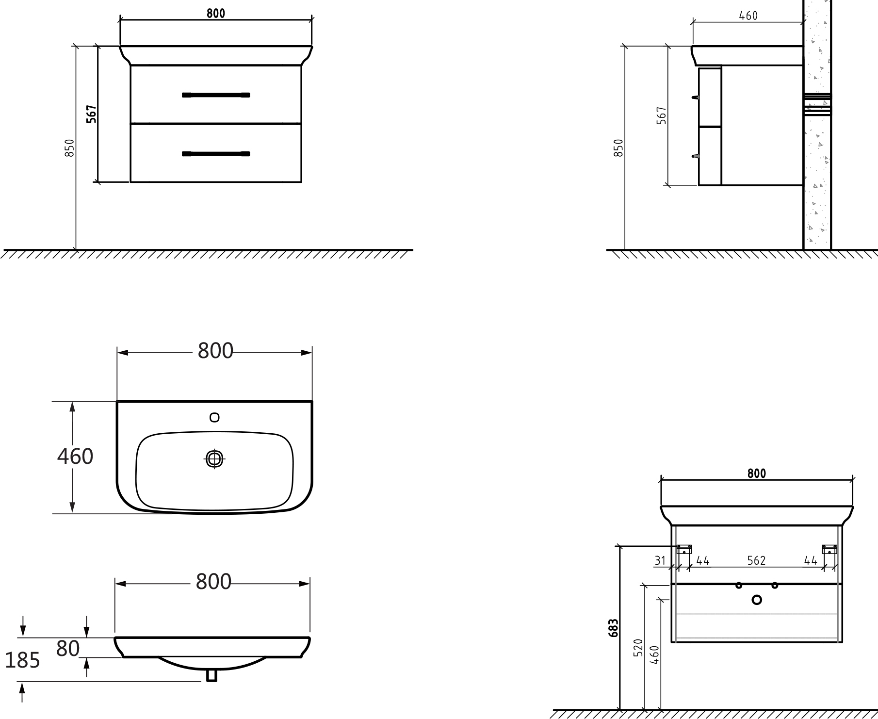 Мебель для ванной BelBagno Alpina 80 - 8